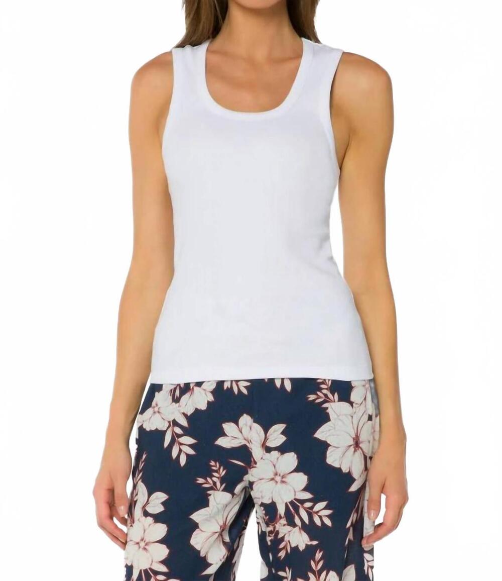 NEW VELVET HEART larissa ribbed tank top in optic white